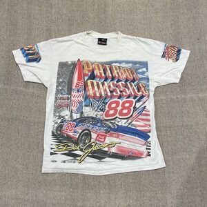 vintage dale Jarrett nascar shirt mens large white 1990s racing full print